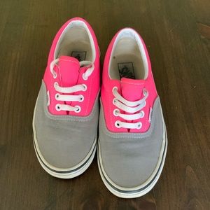 Grey and pink vans